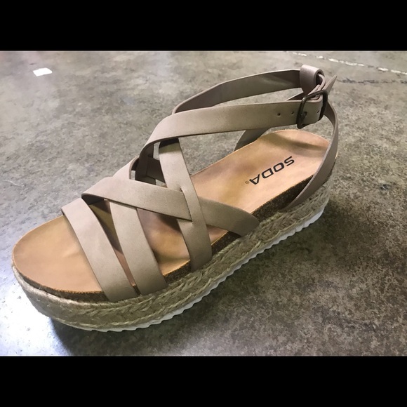 Dark Natural Strappy Flatform Straps Espadrille - Picture 6 of 8